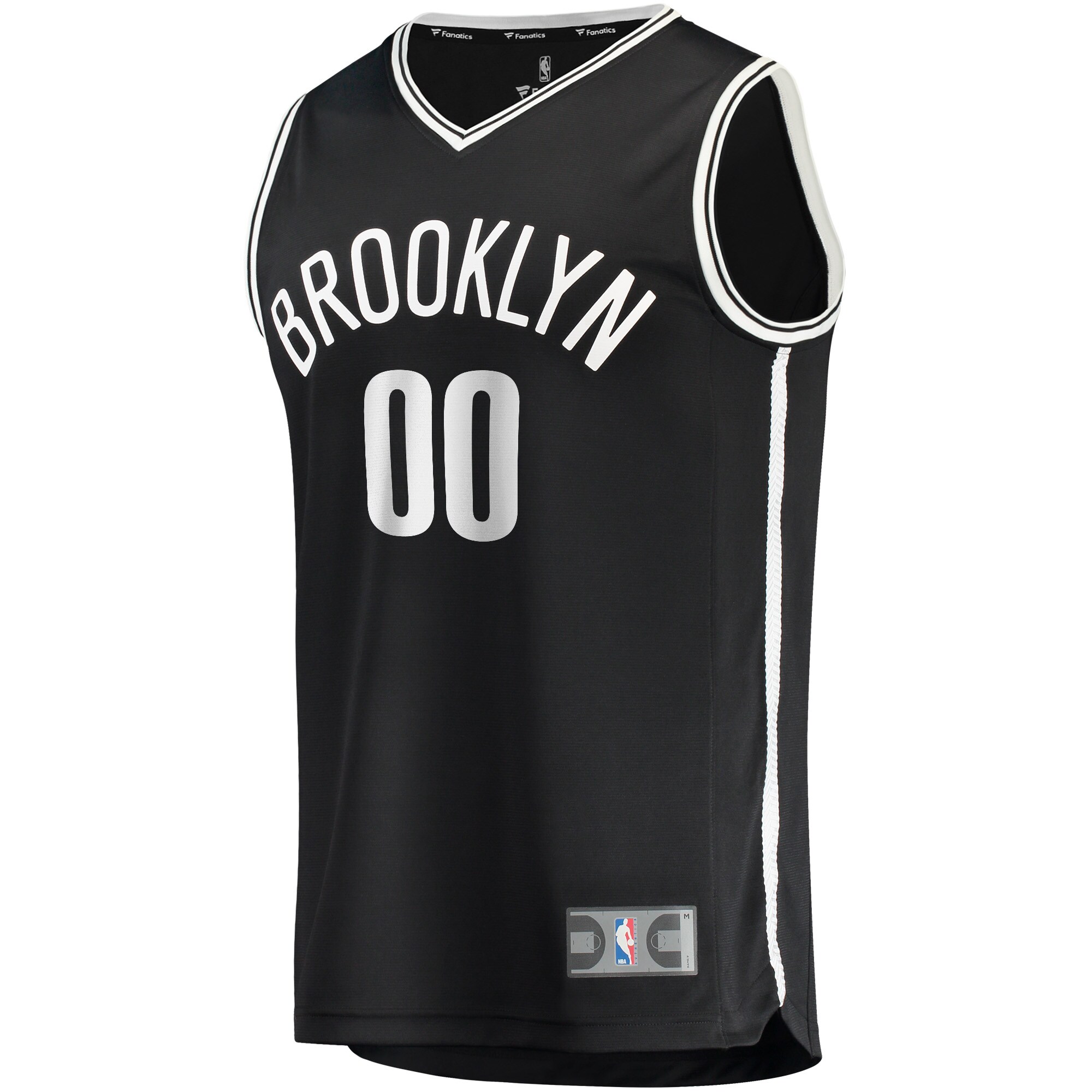 Alternative view of Brooklyn Nets Fanatics Youth Fast Break Custom Replica Jersey Black - Icon Edition