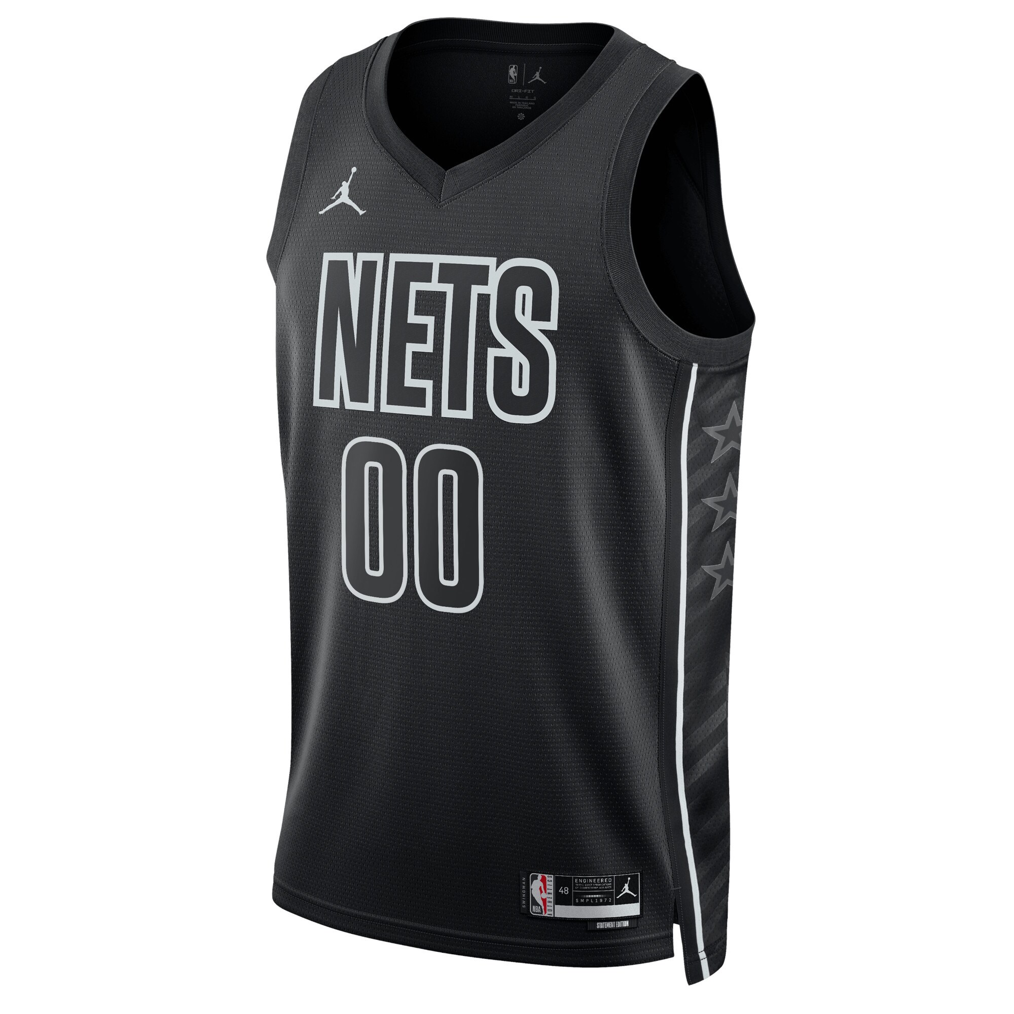 Alternative view of Brooklyn Nets Jordan Brand Unisex 2022/23 Swingman Custom Jersey - Statement Edition - Black