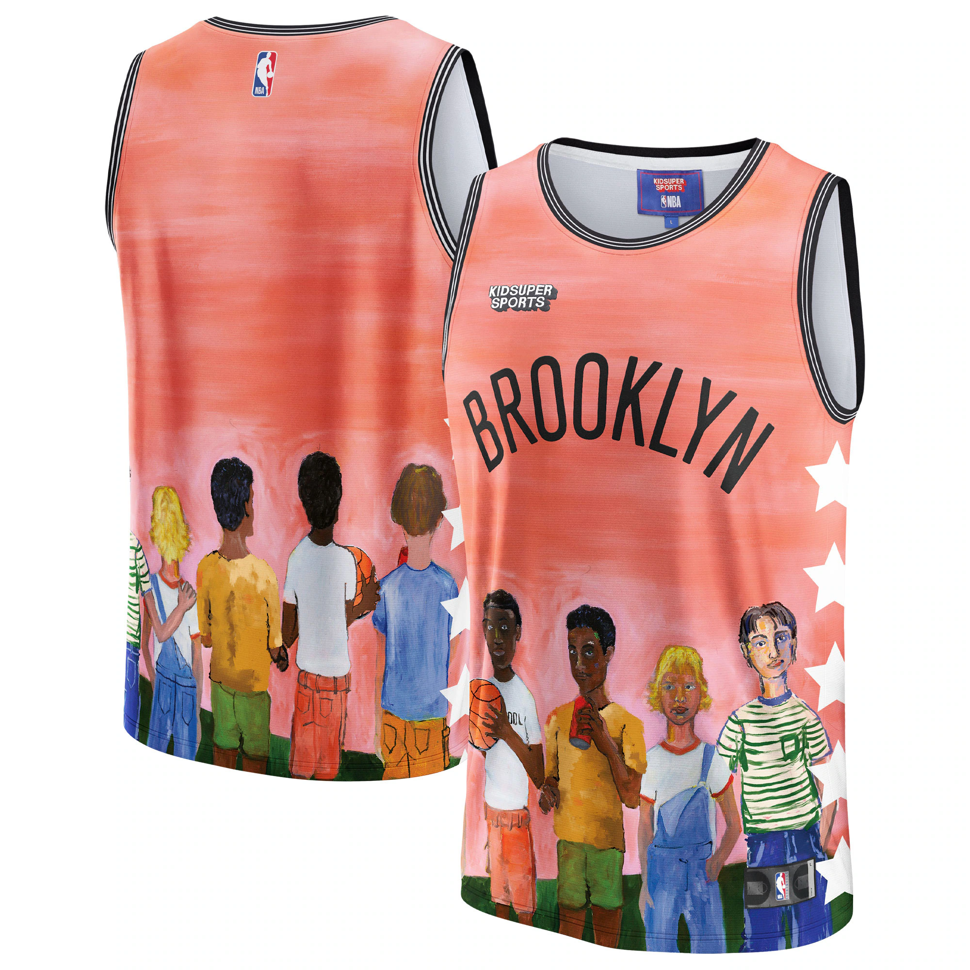 Brooklyn Nets Nba & Kidsuper Studios By Fanatics Unisex Hometown Jersey - Coral