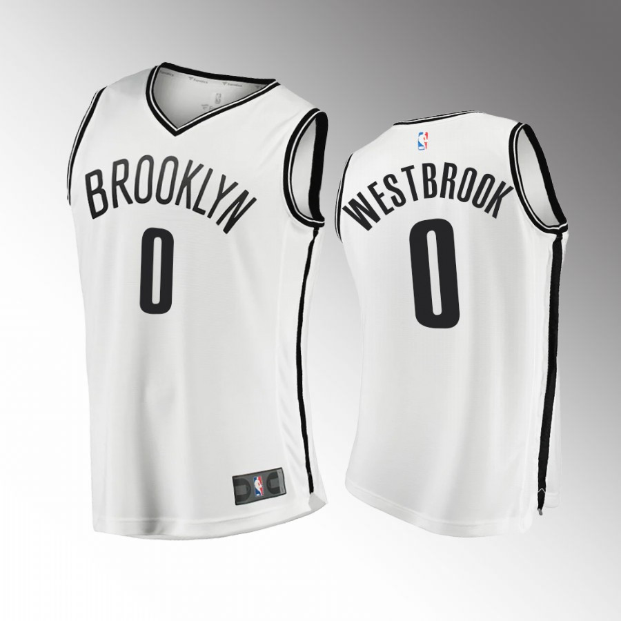 Brooklyn Nets Russell Westbrook 0 Jersey Nets White - JS843 