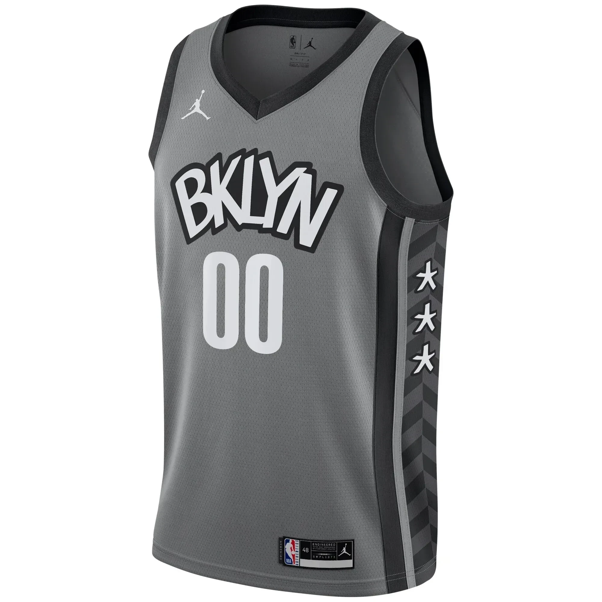 Alternative view of Brooklyn Nets Swingman Custom Jersey - Statement Edition - Gray - JS173 