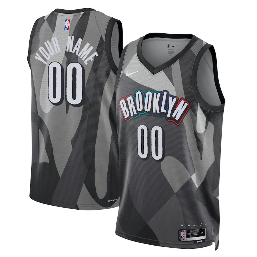 Brooklyn Nets Unisex 2024/25 Swingman Player Custom Jersey - City Edition - Gray - JS910 