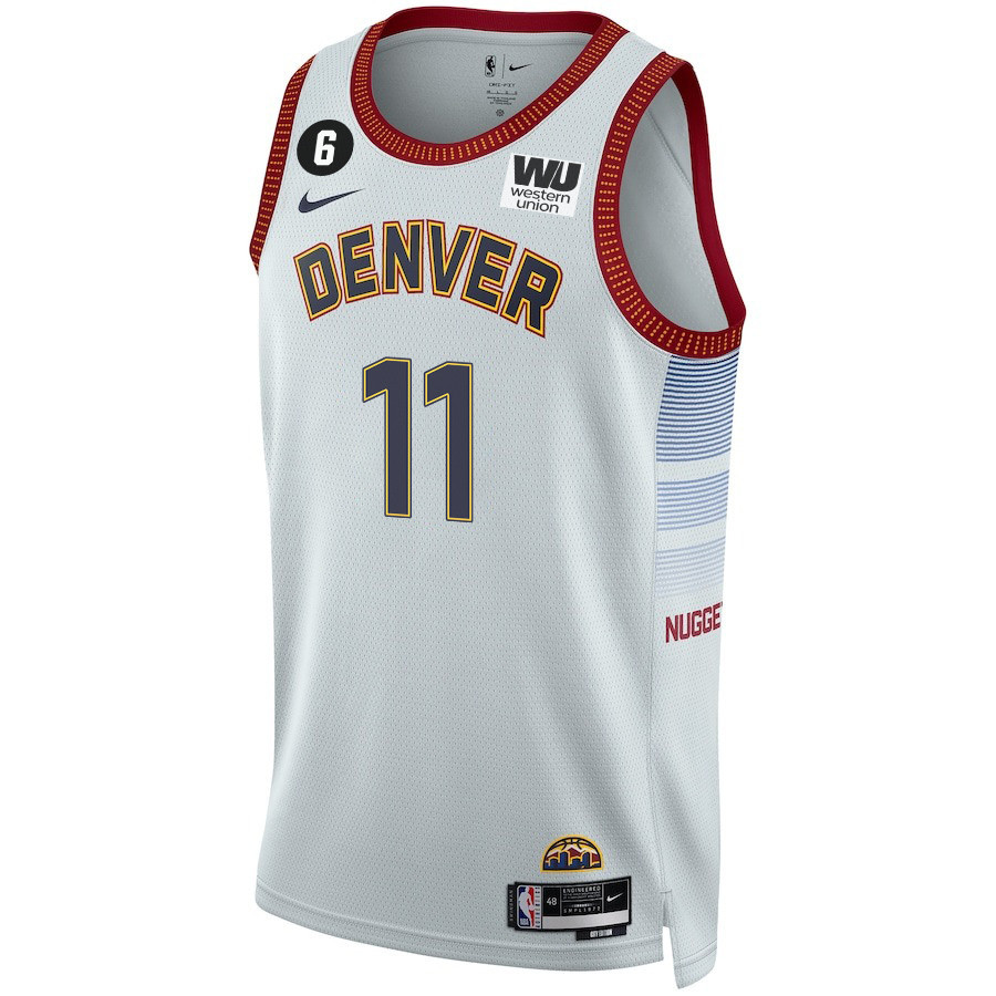 Alternative view of Bruce Brown 11 Denver Nuggets Final Champions 2023 Swingman Jersey - White - JS864 
