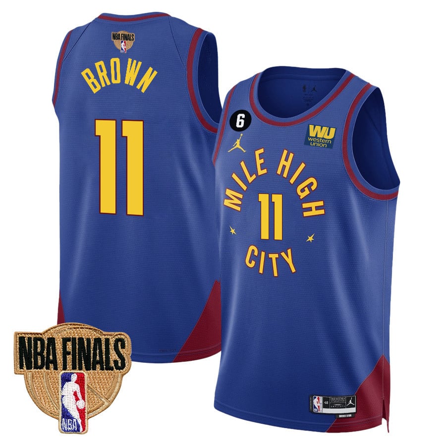 Bruce Brown 11 Denver Nuggets Final Champions 2023 Swingman YOUTH Jersey - Blue - JS493 