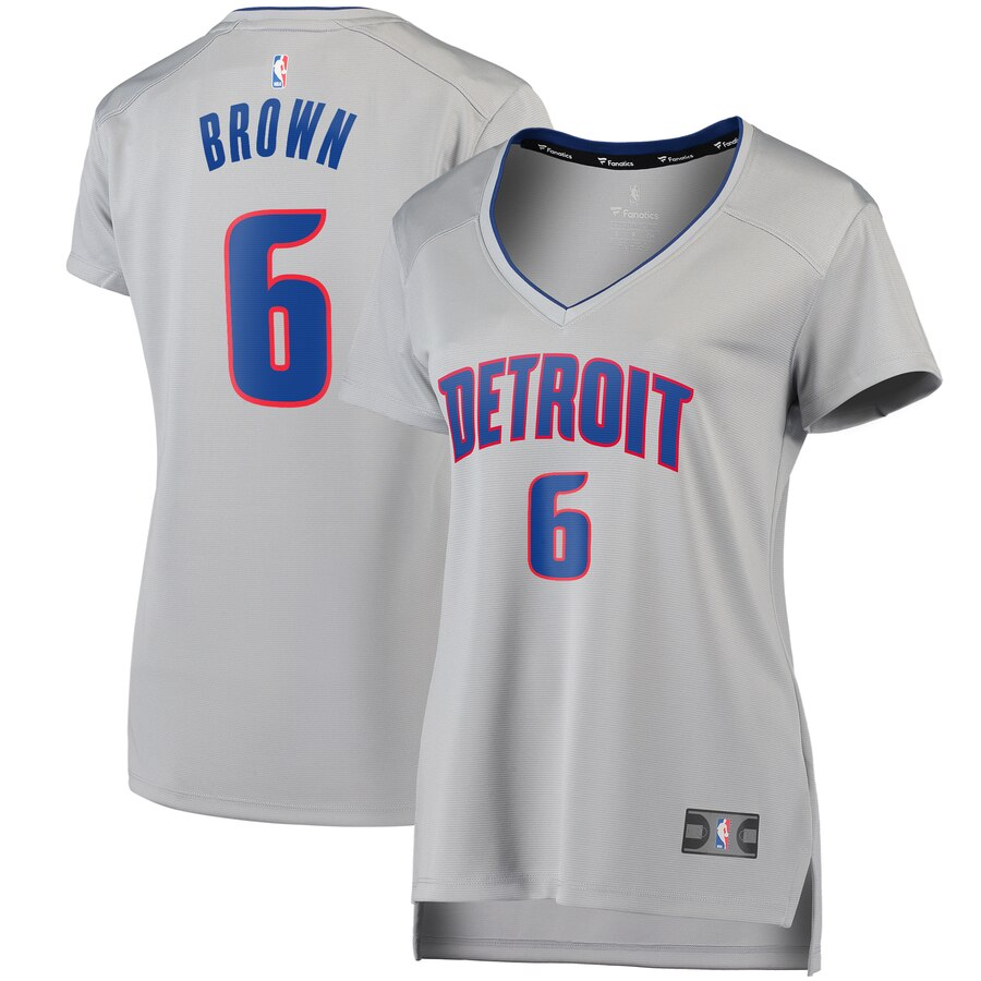 Bruce Brown Detroit Pistons Fanatics Branded Women's Fast Break Replica Player Jersey - Statement Edition - Gray