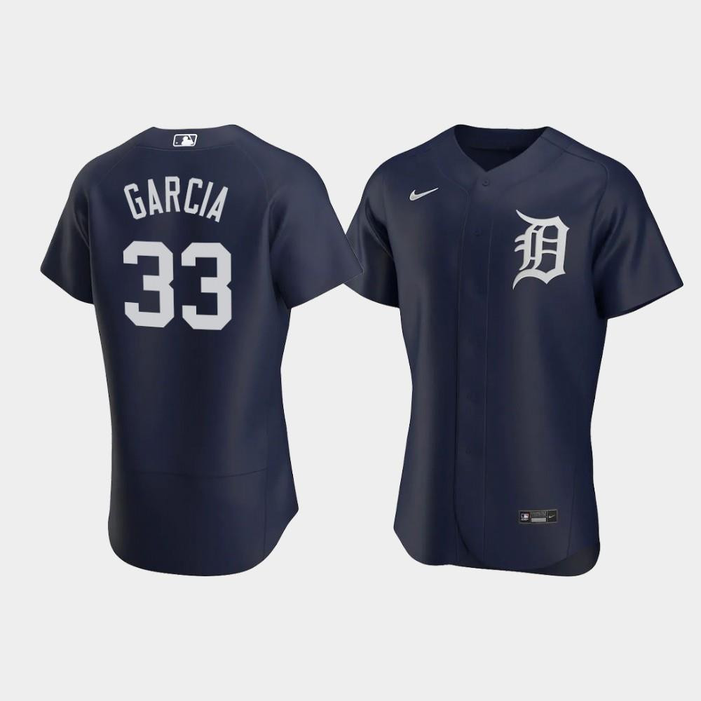 Bryan Garcia 33 Detroit Tigers Team Logo Navy Alternate Jersey Jersey