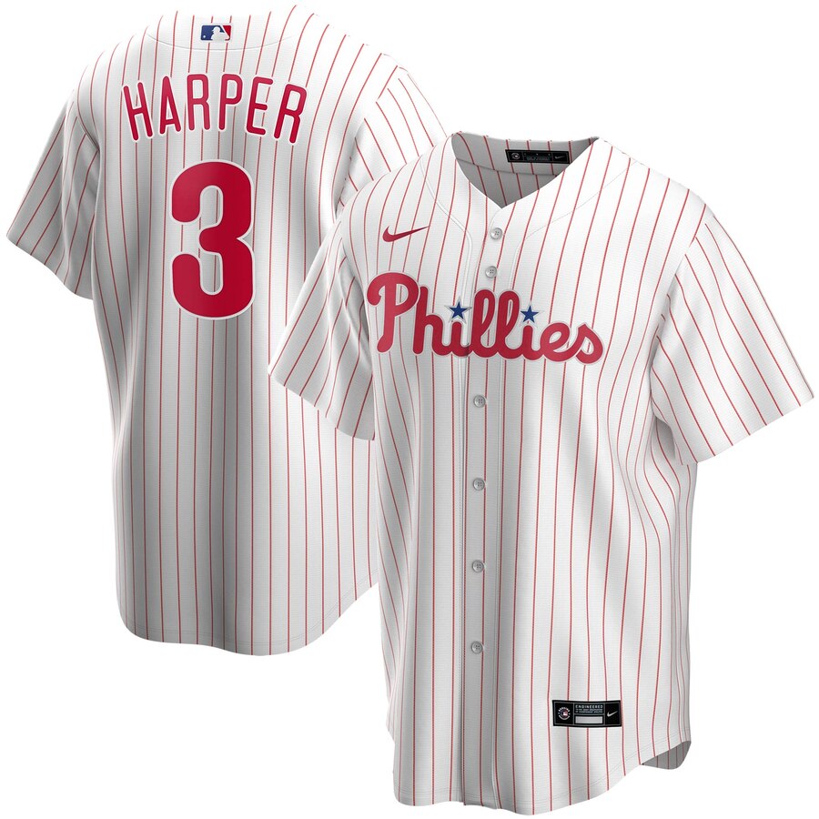 Bryce Harper Philadelphia Phillies Home 2020 Replica Player Jersey ÃƒÂ¢Ã¢â€šÂ¬Ã¢â‚¬Å“ White