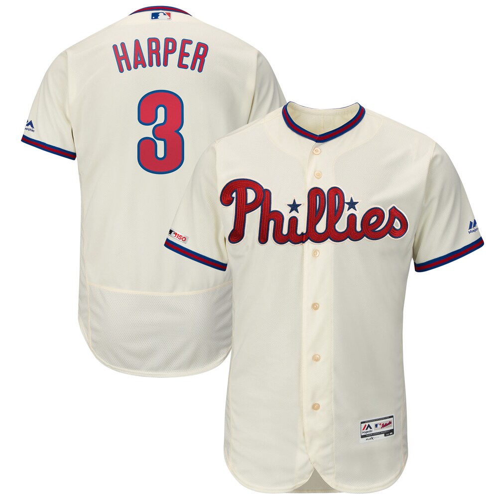 Bryce Harper Philadelphia Phillies Majestic Alternate Flex Base Collection Player Jersey - Cream