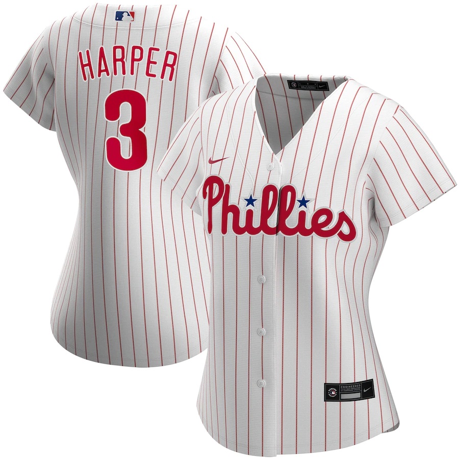 Bryce Harper Philadelphia Phillies Women's Home 2020 Replica Player Jersey ÃƒÂ¢Ã¢â€šÂ¬Ã¢â‚¬Å“ White