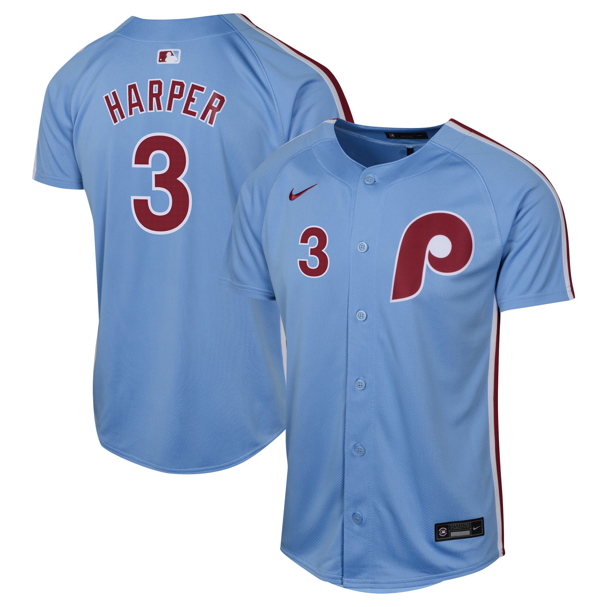 Bryce Harper Philadelphia Phillies Youth Alternate Limited Player Jersey - Light Blue