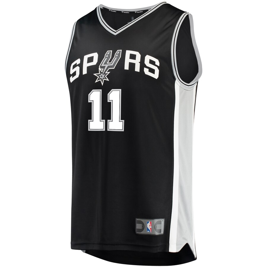 Alternative view of Bryn Forbes San Antonio Spurs Fanatics Branded Fast Break Road Replica Player Jersey Black - Icon Edition