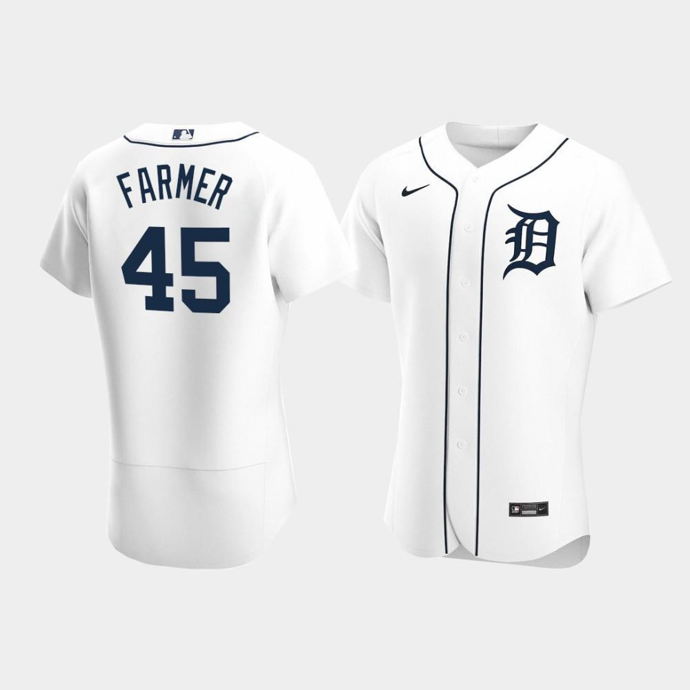 Buck Farmer 45 Detroit Tigers White Home Jersey Jersey