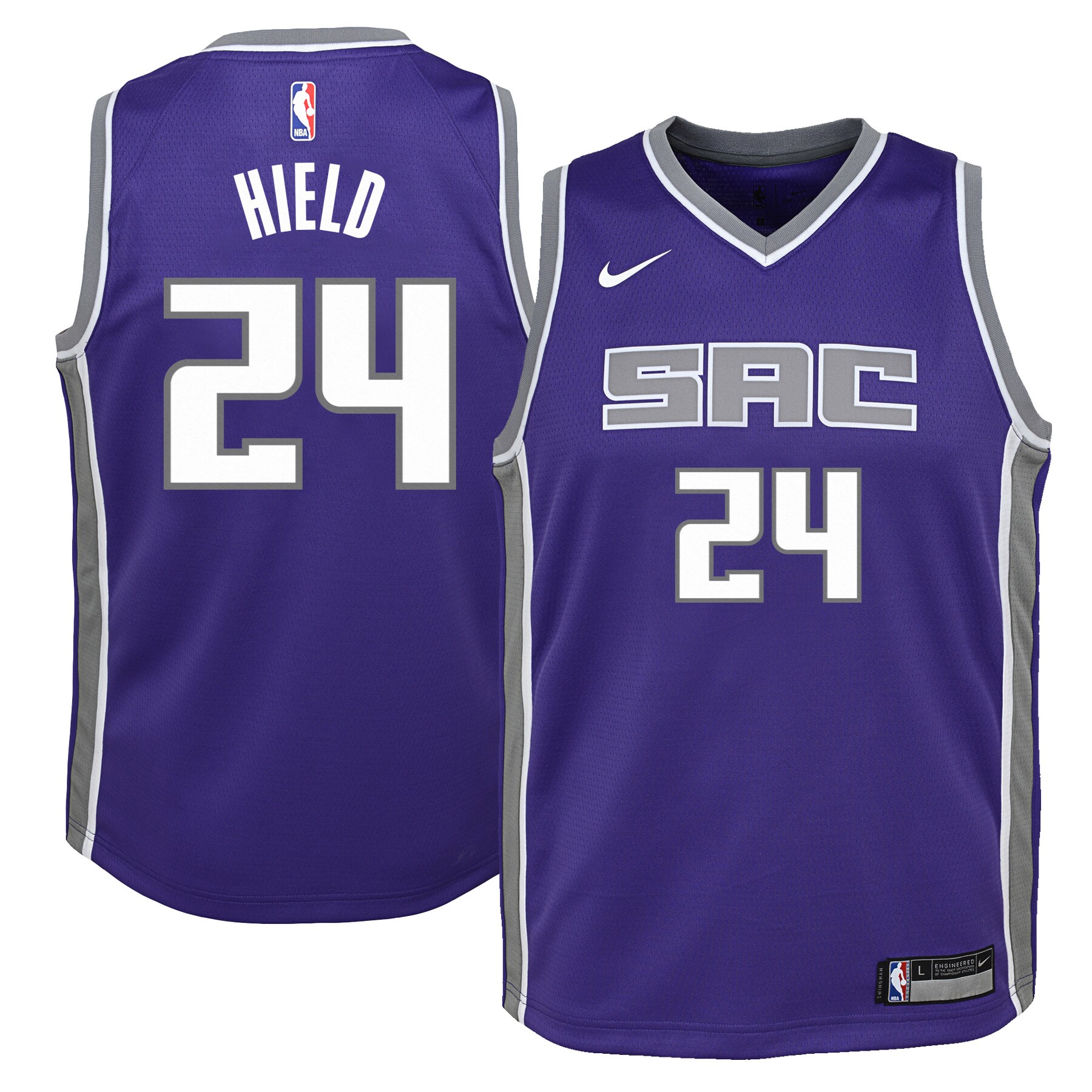 Alternative view of Buddy Hield Sacramento Kings Youth Swingman Jersey Purple - Icon Edition