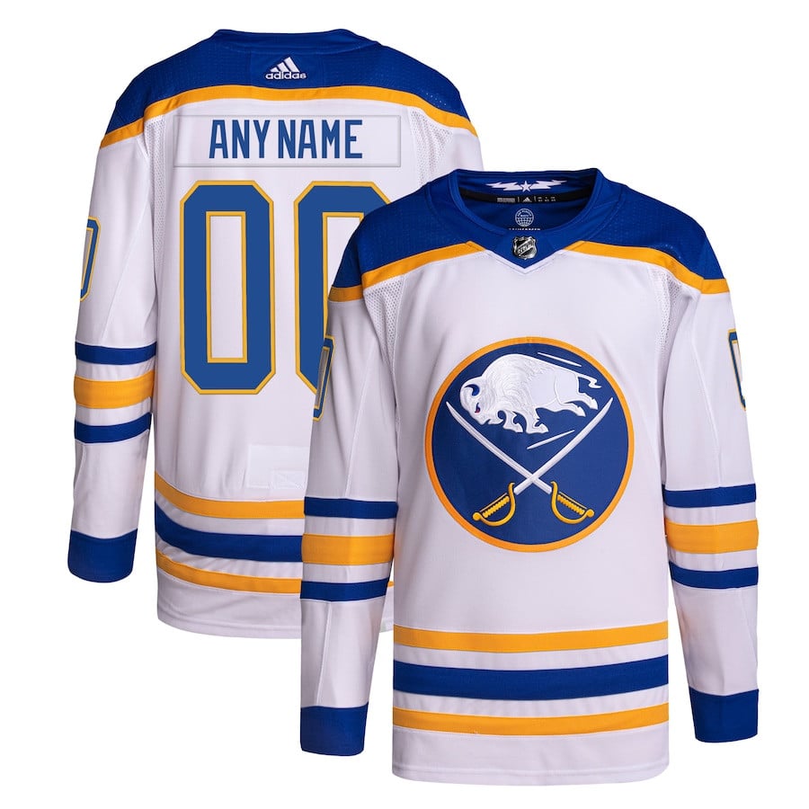 Buffalo Sabres Away Primegreen Custom Men Jersey - White - JS775 
