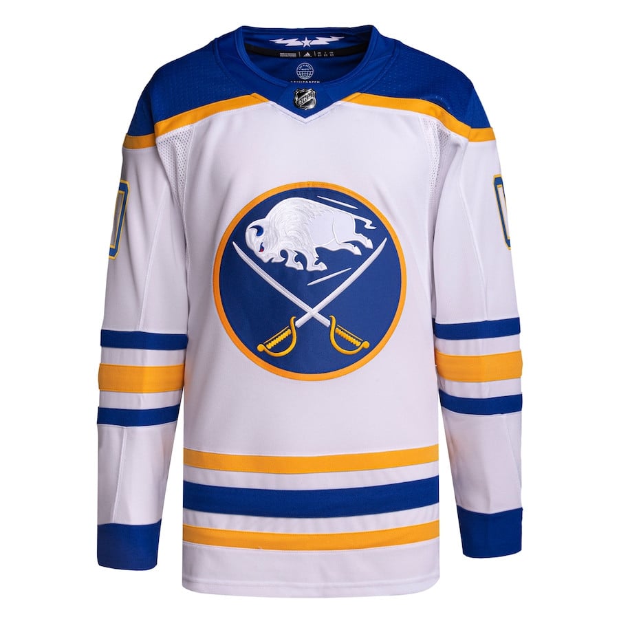 Alternative view of Buffalo Sabres Away Primegreen Custom Men Jersey - White - JS775 