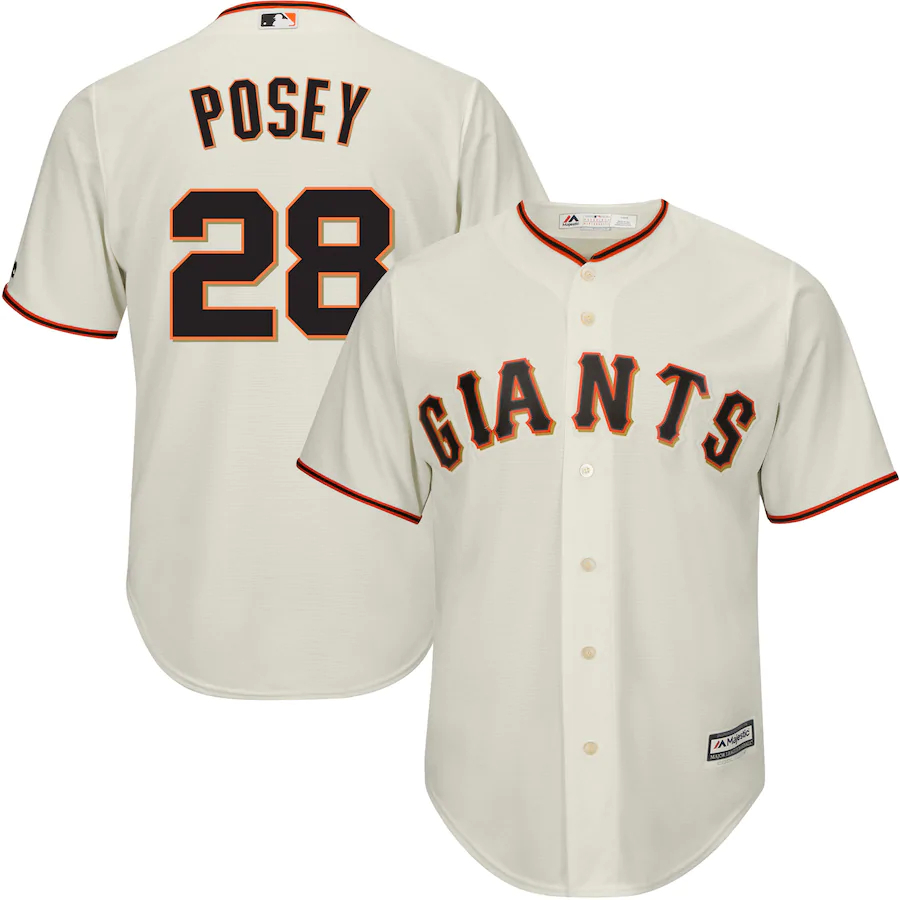 Buster Posey #28 San Francisco Giants Majestic Big And Tall Cool Base Player Jersey - Cream
