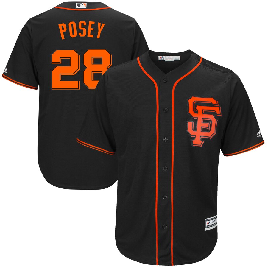 Buster Posey San Francisco Giants Majestic Alternate 2017 Cool Base Player Jersey – Black