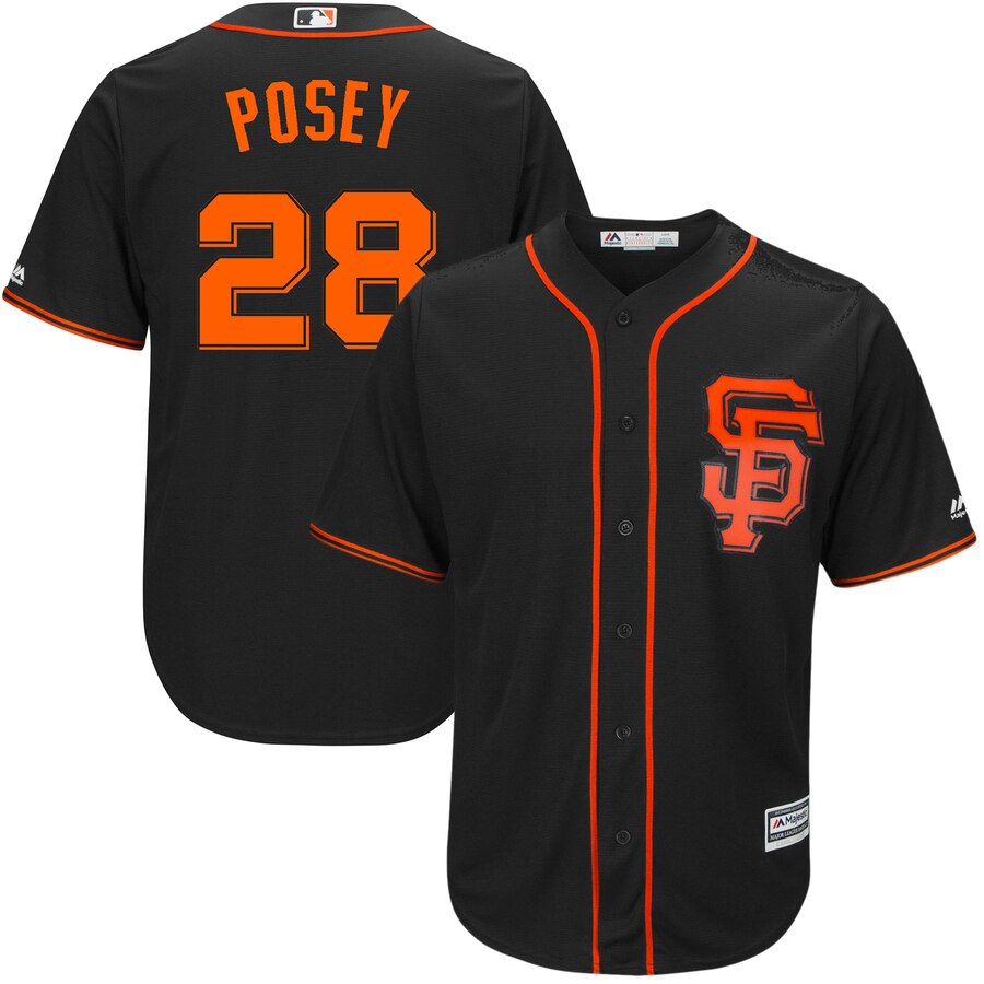 Buster Posey San Francisco Giants Majestic Big And Tall Alternate Cool Base Replica Player Jersey - Black