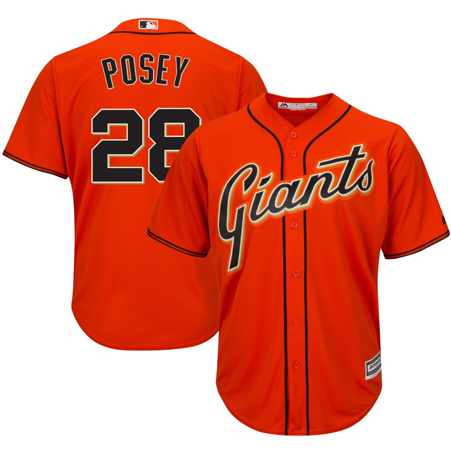 Buster Posey San Francisco Giants Majestic Cool Base Player Jersey – Orange