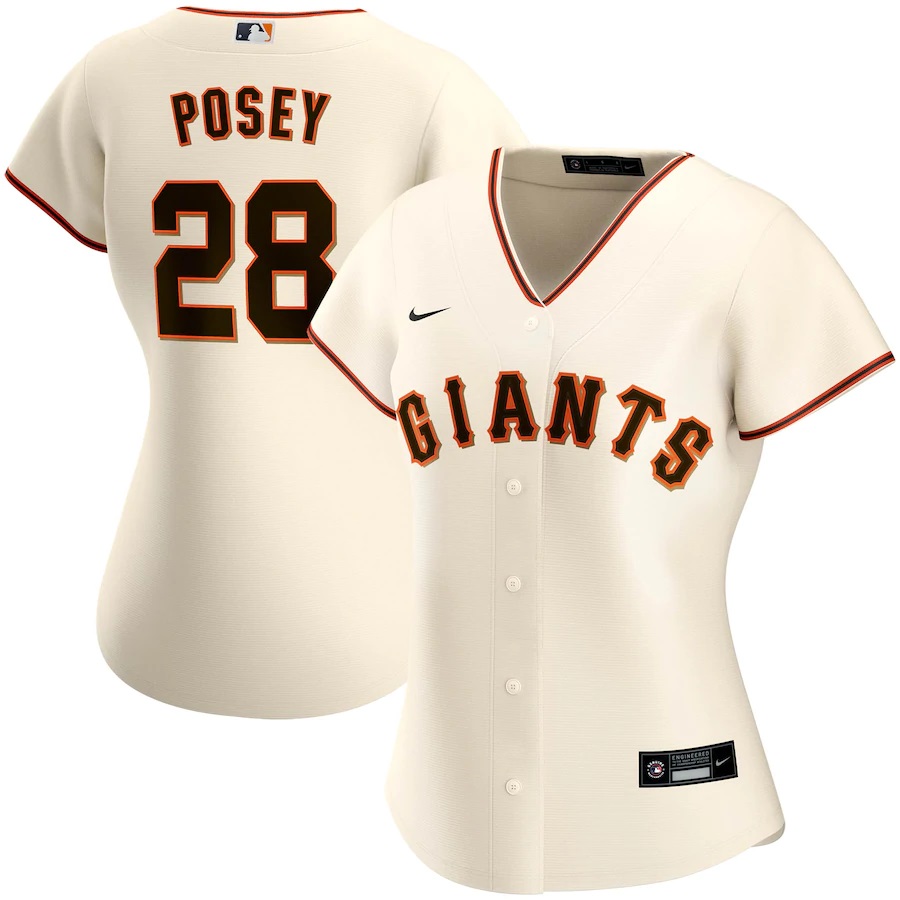 Buster Posey San Francisco Giants Women's Home 2020 Replica Player Jersey ÃƒÂ¢Ã¢â€šÂ¬Ã¢â‚¬Å“ Cream
