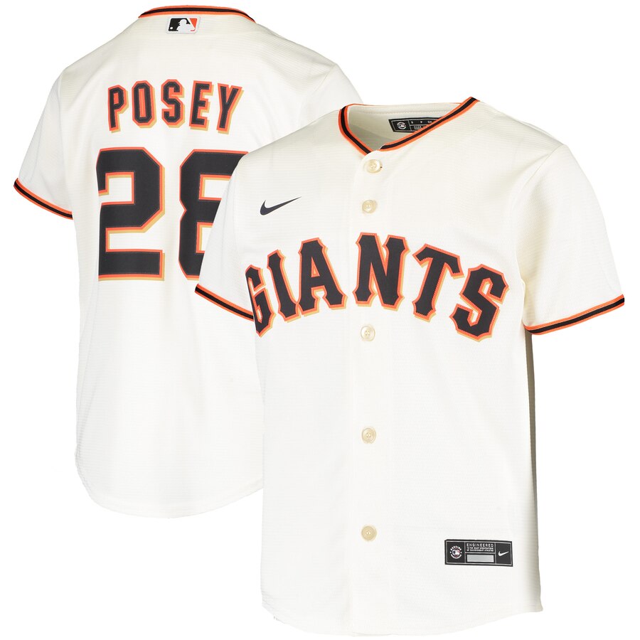 Buster Posey San Francisco Giants Youth Home 2020 Replica Player Jersey - Cream
