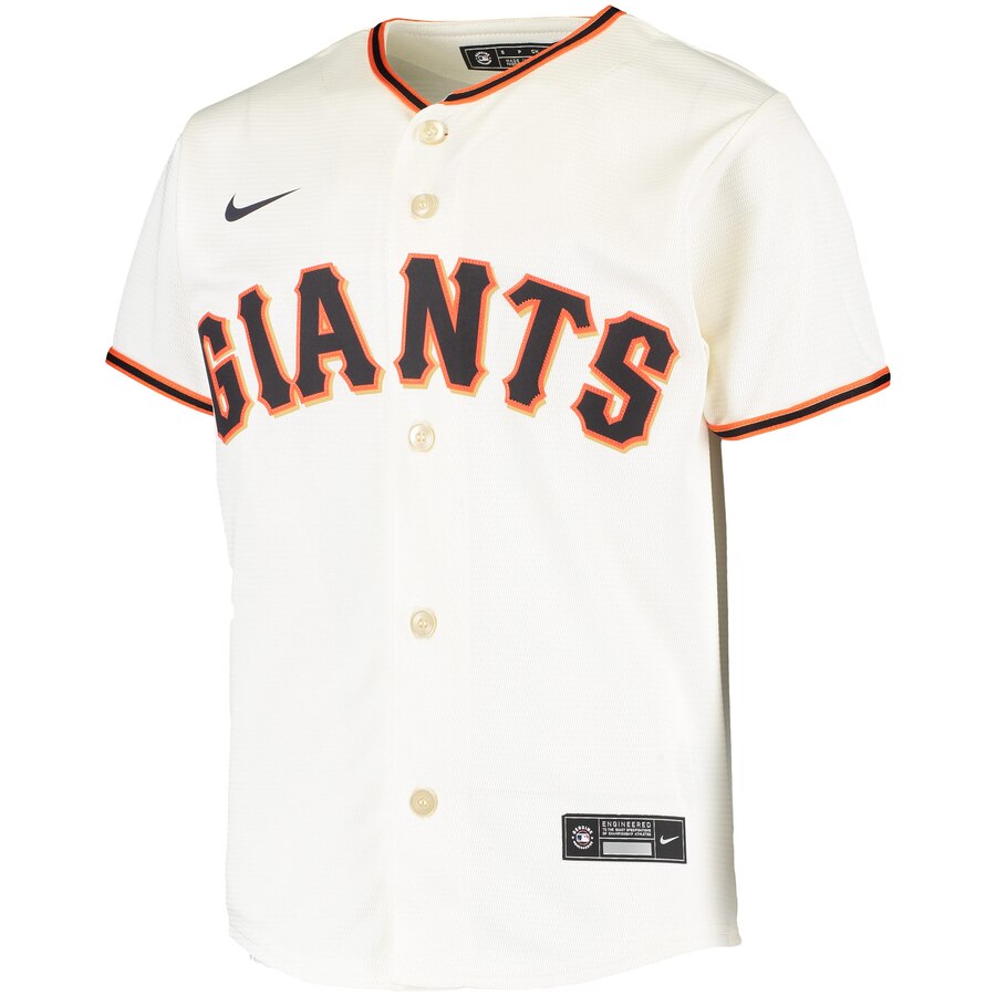 Alternative view of Buster Posey San Francisco Giants Youth Home 2020 Replica Player Jersey - Cream