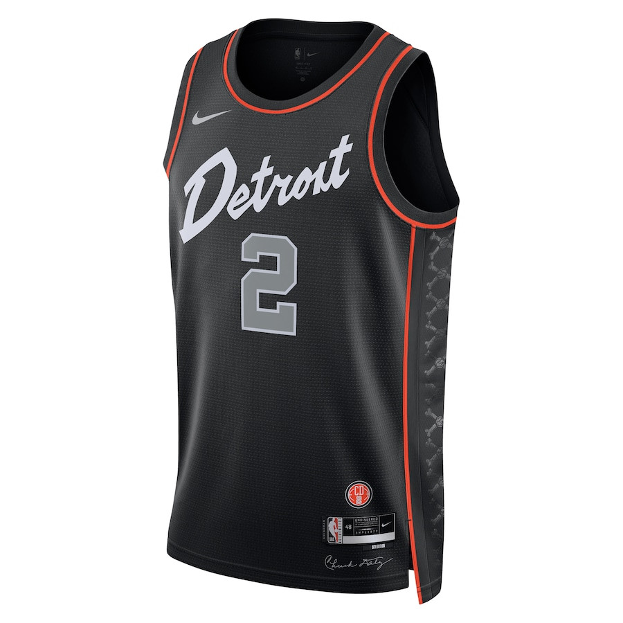 Alternative view of Cade Cunningham 2 Detroit Pistons 2023/24 City Edition Swingman Jersey - Black - JS294 