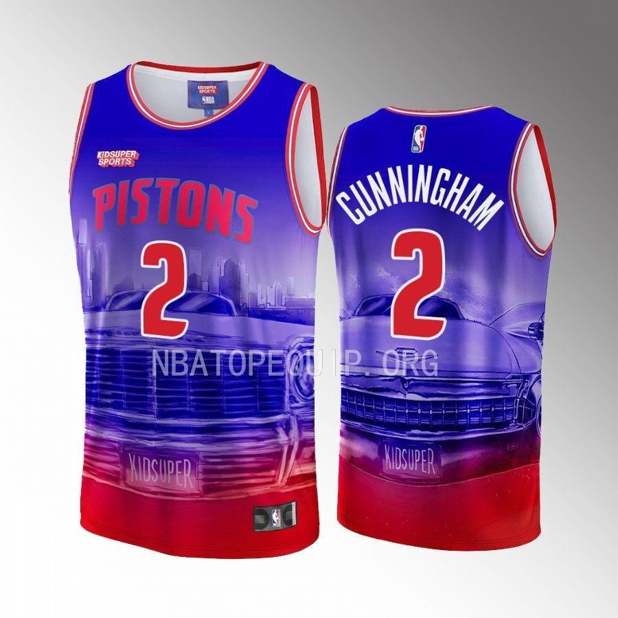 Cade Cunningham 2 Detroit Pistons NBA & KidSuper Studios Unisex Hometown Jersey - JS494 
