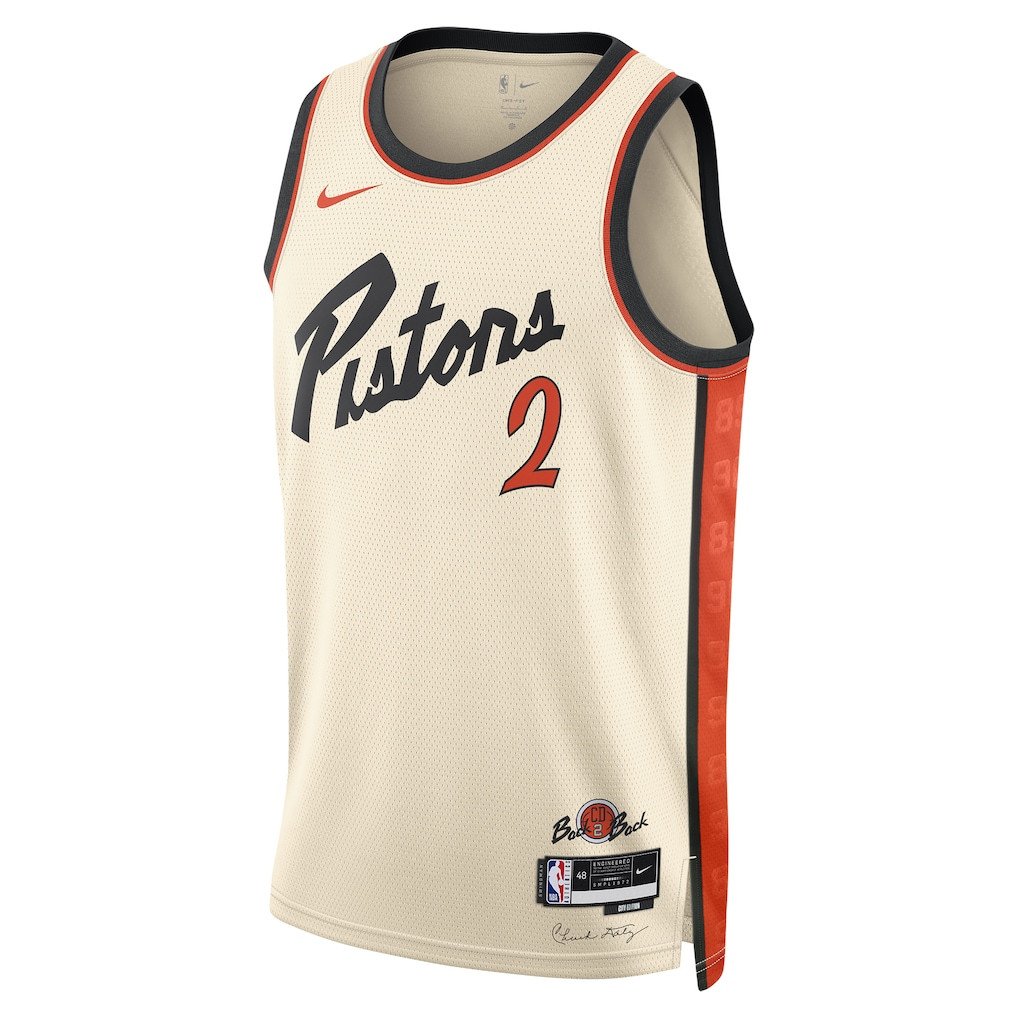 Alternative view of Cade Cunningham 2 Detroit Pistons Unisex 2024/25 Swingman Player Jersey - City Edition - Cream - JS885 