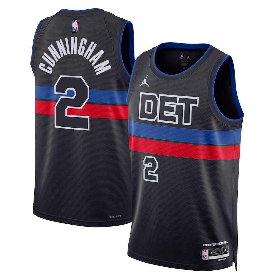 Cade Cunningham 2 Detroit Pistons Unisex Swingman Jersey - Statement Edition - Black - JS981 