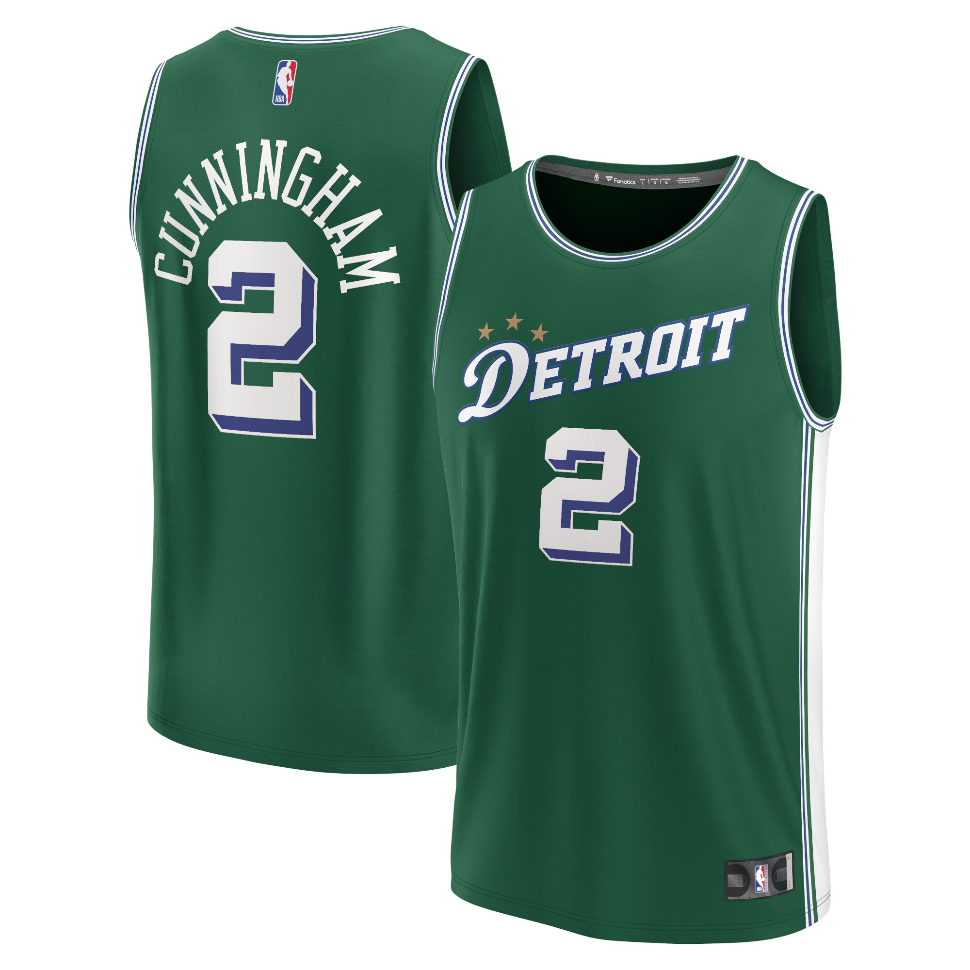 Alternative view of Cade Cunningham Detroit Pistons Fanatics Branded 2022/23 Fastbreak Jersey - City Edition - Green