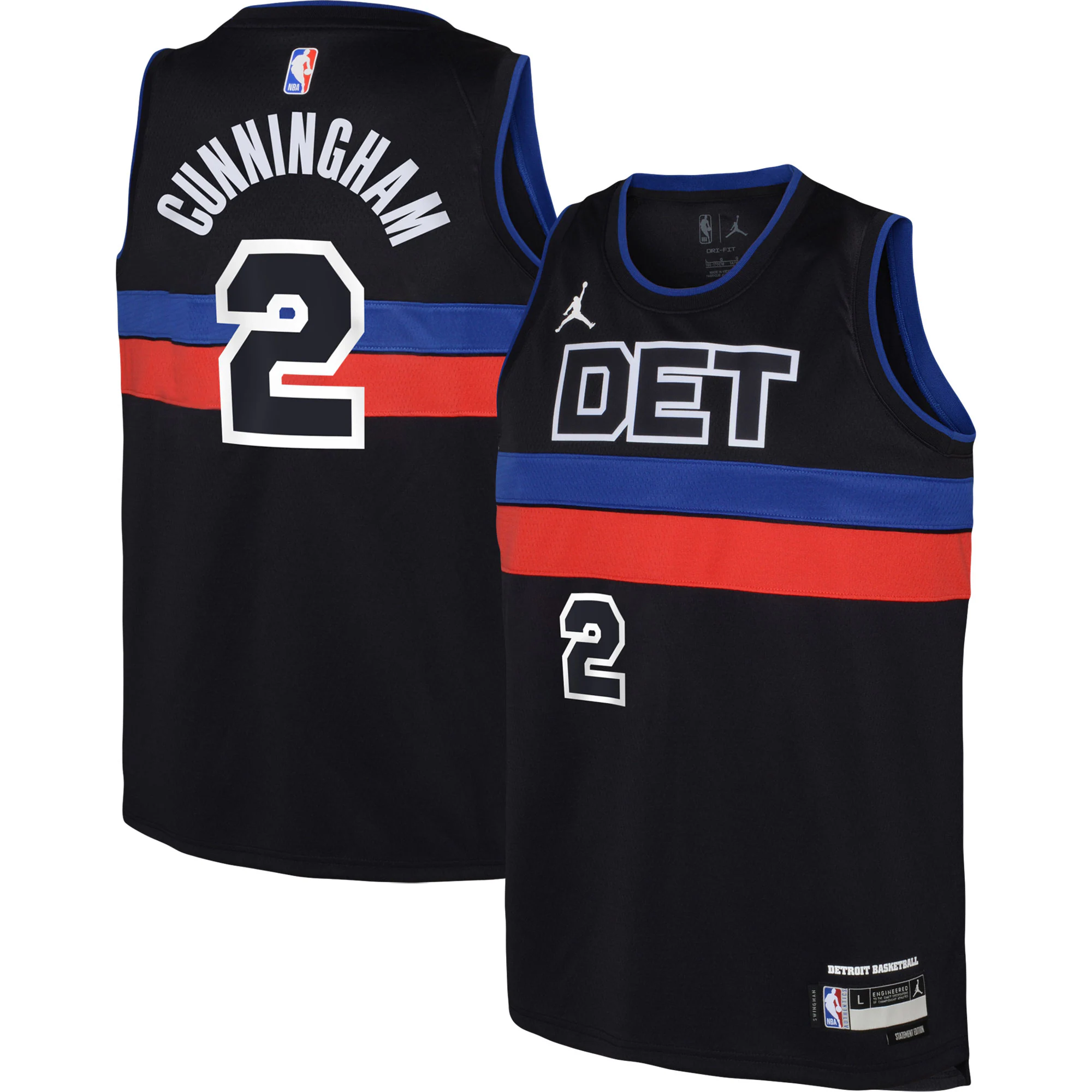 Cade Cunningham Detroit Pistons Jordan Brand Youth Swingman Jersey – Statement Edition – Black