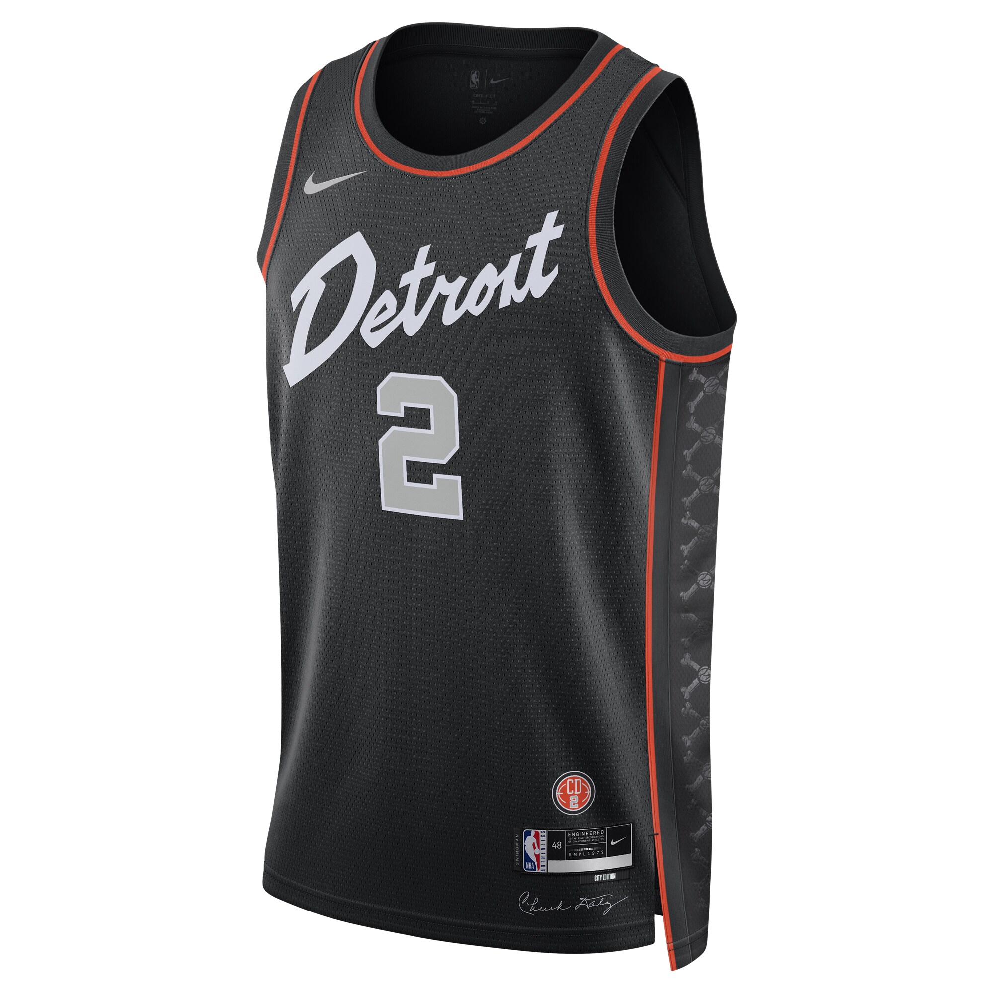 Alternative view of Cade Cunningham Detroit Pistons Unisex 2023/24 Swingman Jersey - Black - City Edition