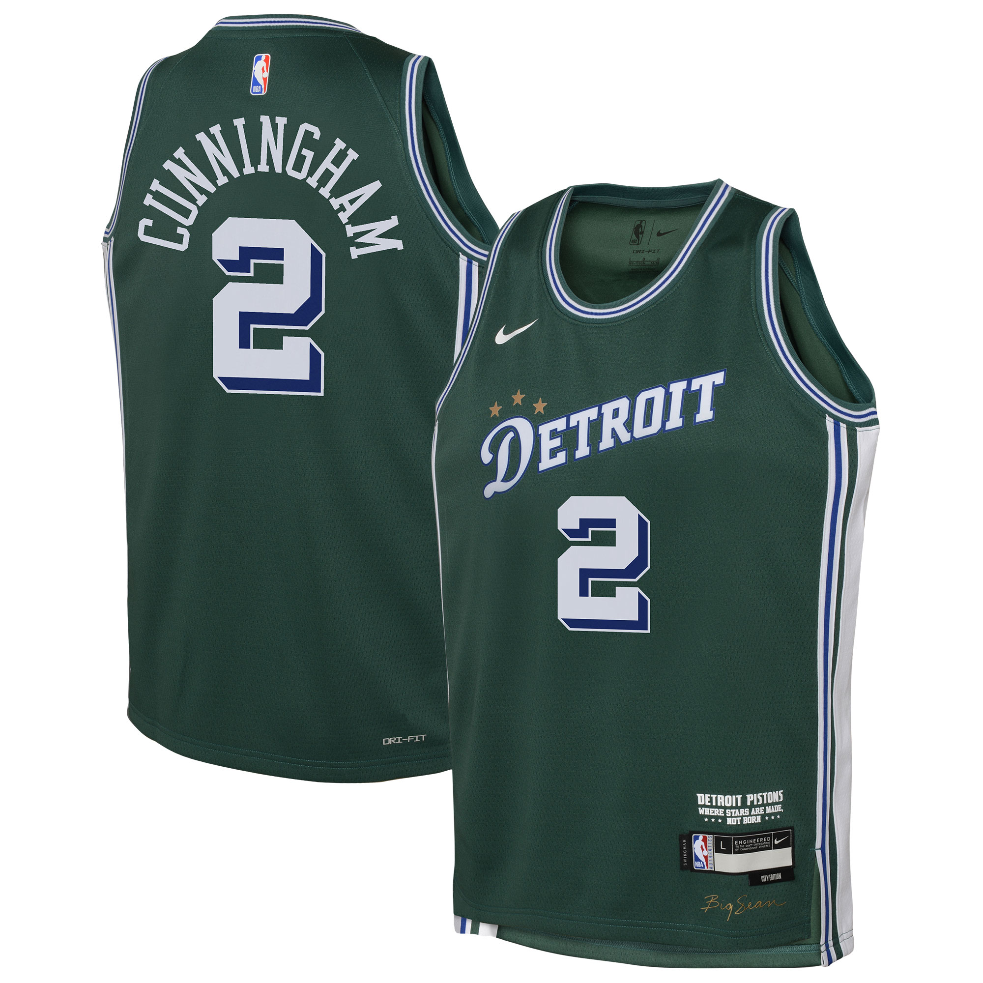 Cade Cunningham Detroit Pistons Youth 2022/23 Swingman Jersey - City Edition - Green