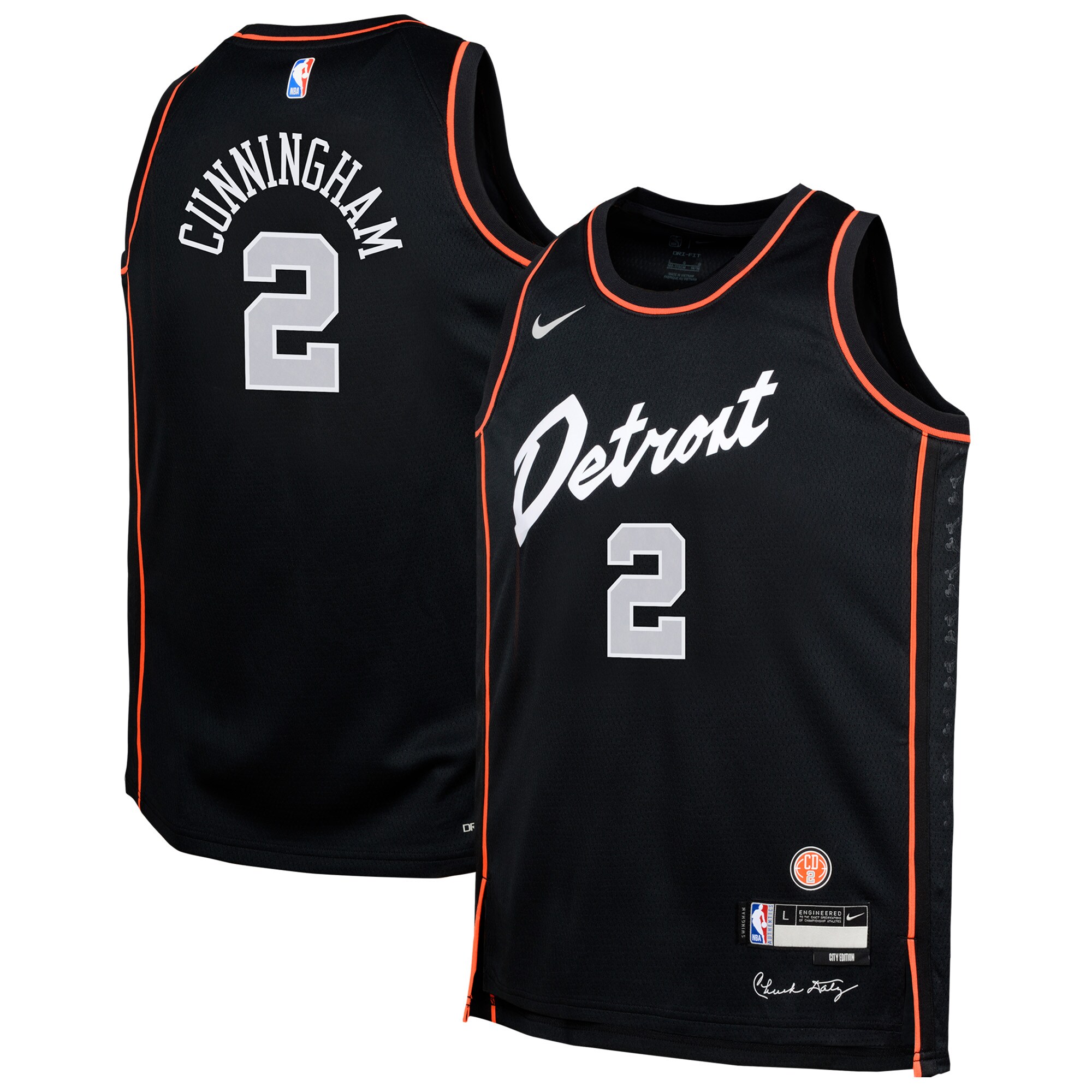 Cade Cunningham Detroit Pistons Youth Swingman Replica Jersey - City Edition - Black