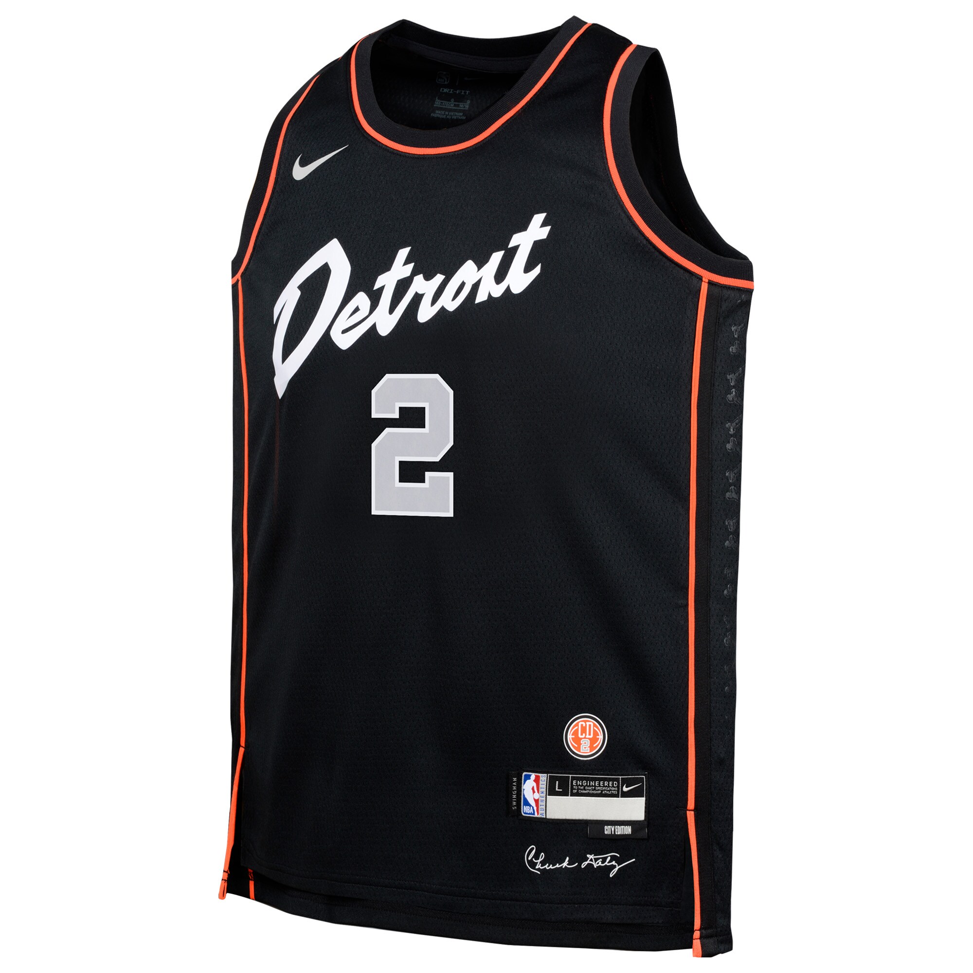 Alternative view of Cade Cunningham Detroit Pistons Youth Swingman Replica Jersey - City Edition - Black