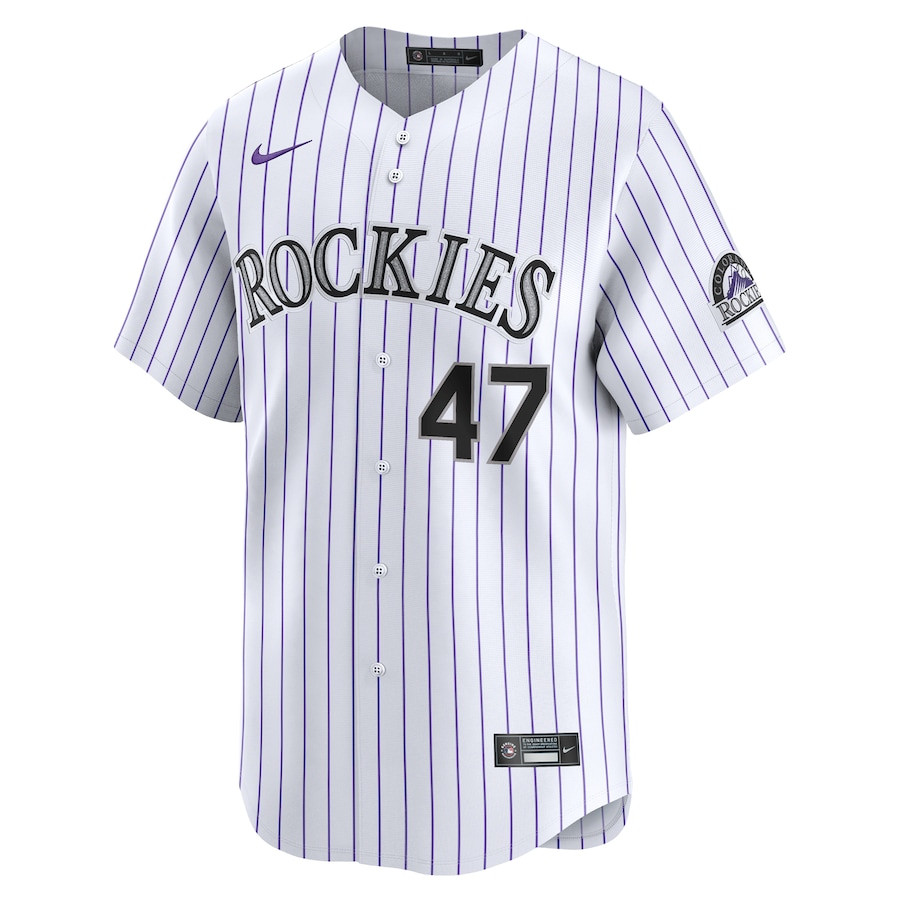Alternative view of Cal Quantrill 47 Colorado Rockies Home Limited Player Men Jersey - White