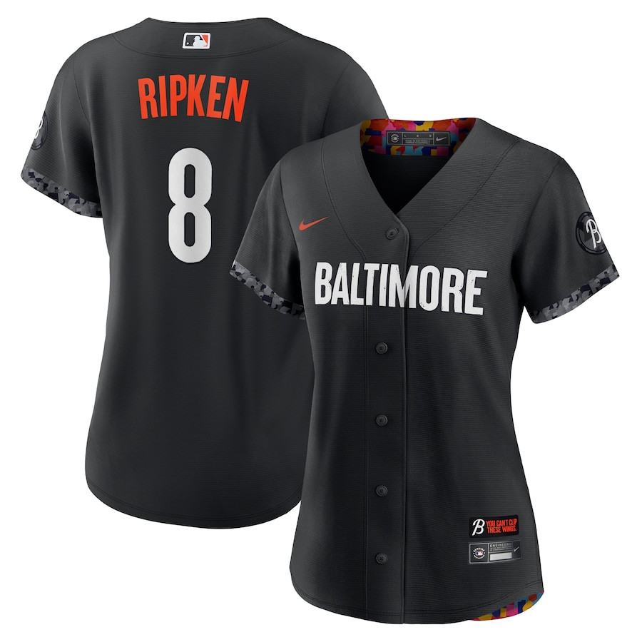 Cal Ripken 8 Baltimore Orioles 2023 City Connect Women Jersey - Black
