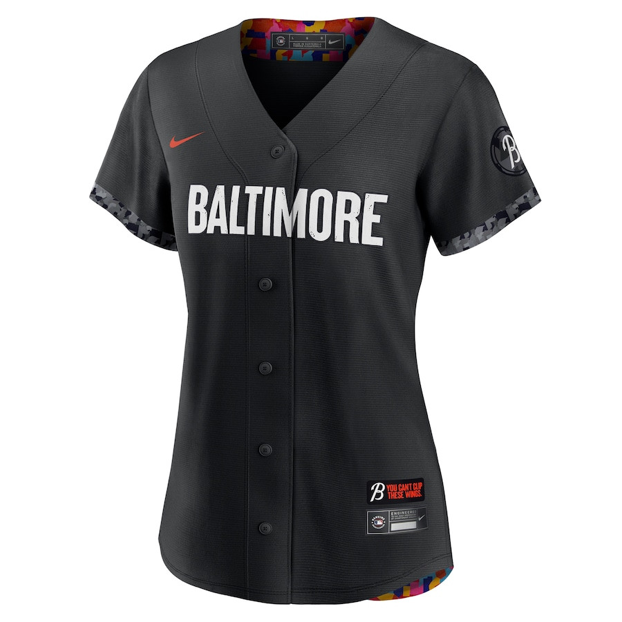 Alternative view of Cal Ripken 8 Baltimore Orioles 2023 City Connect Women Jersey - Black