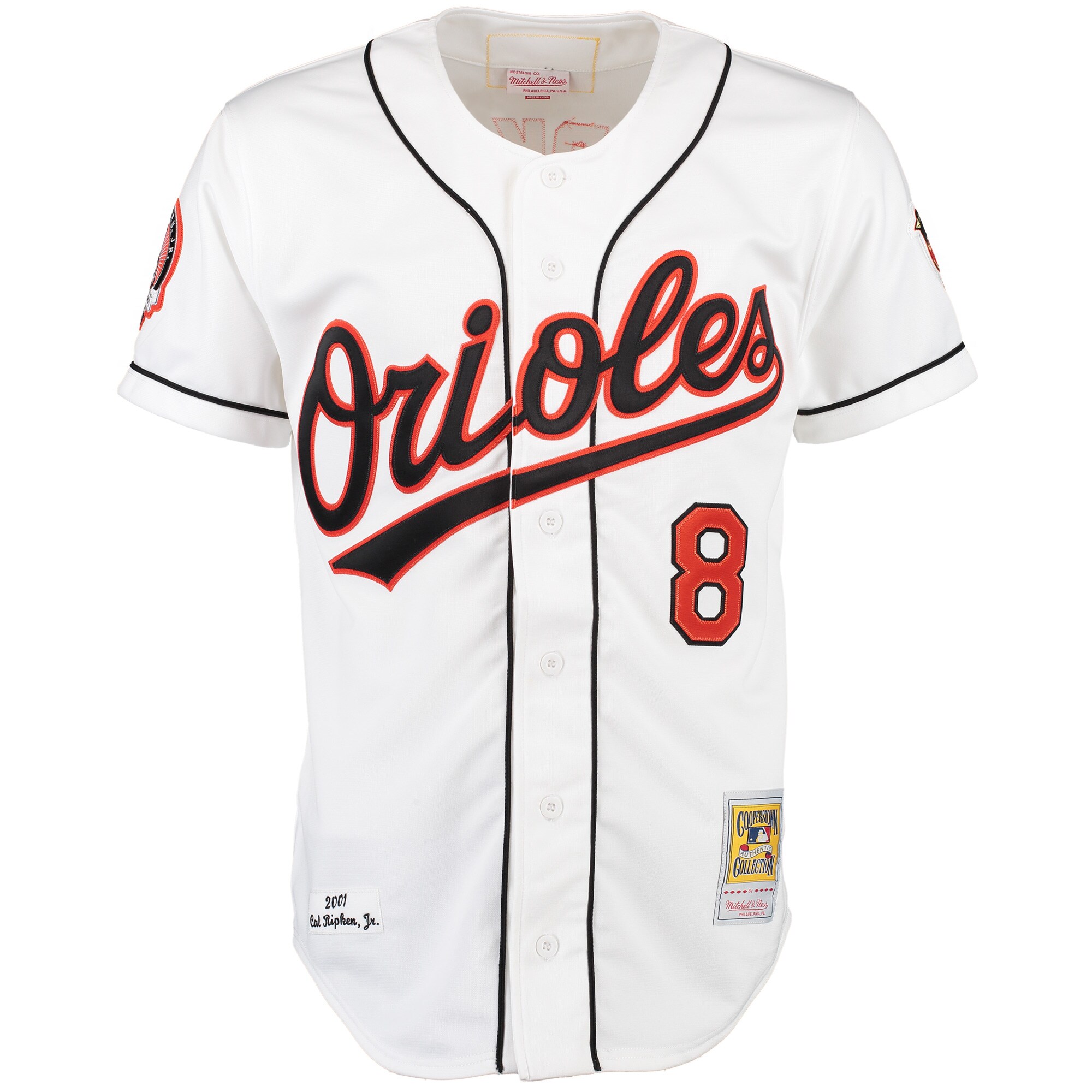 Alternative view of Cal Ripken Baltimore Orioles Mitchell & Ness Home Authentic Jersey - White