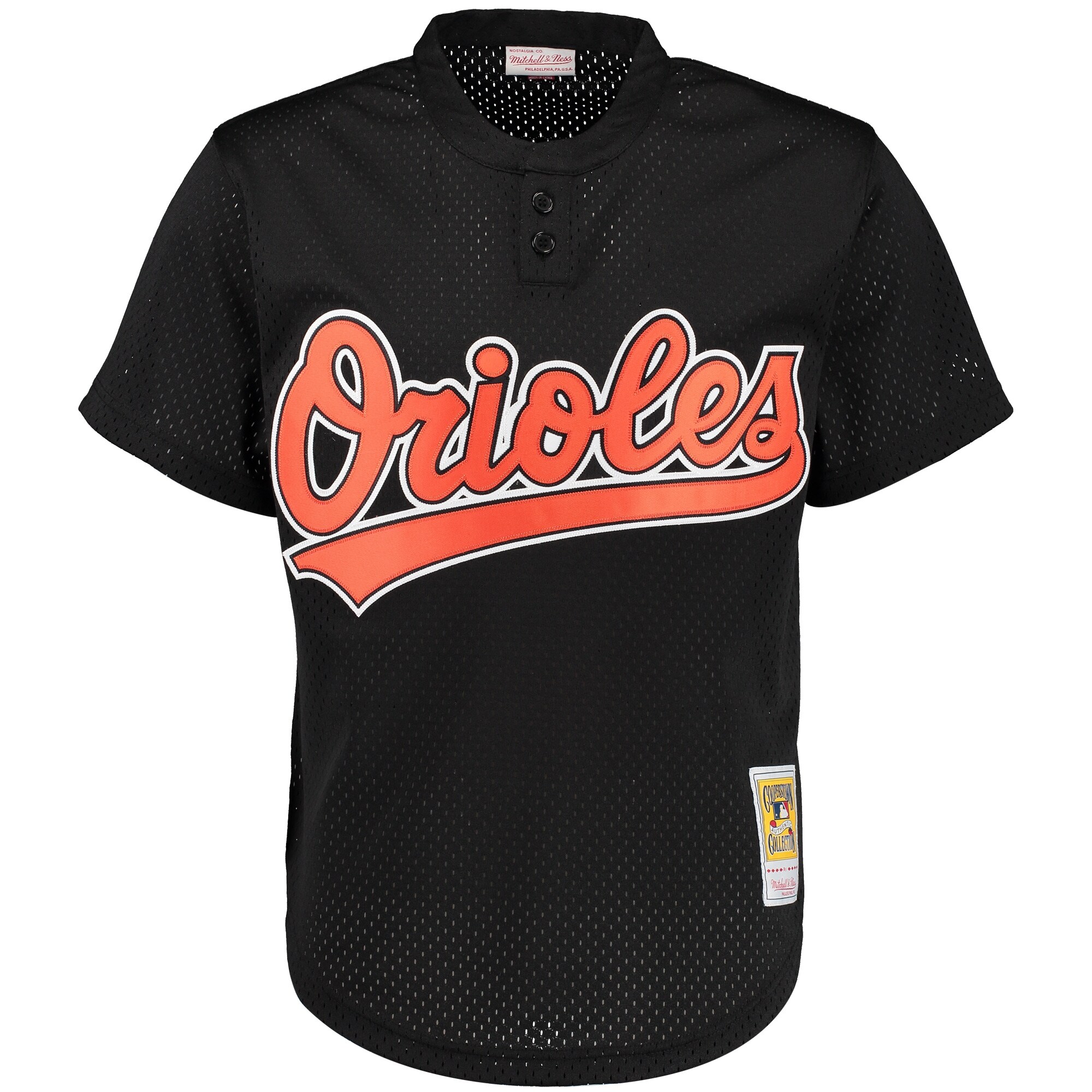 Alternative view of Cal Ripken Jr. Baltimore Orioles Mitchell & Ness Cooperstown Mesh Batting Practice Jersey - Black