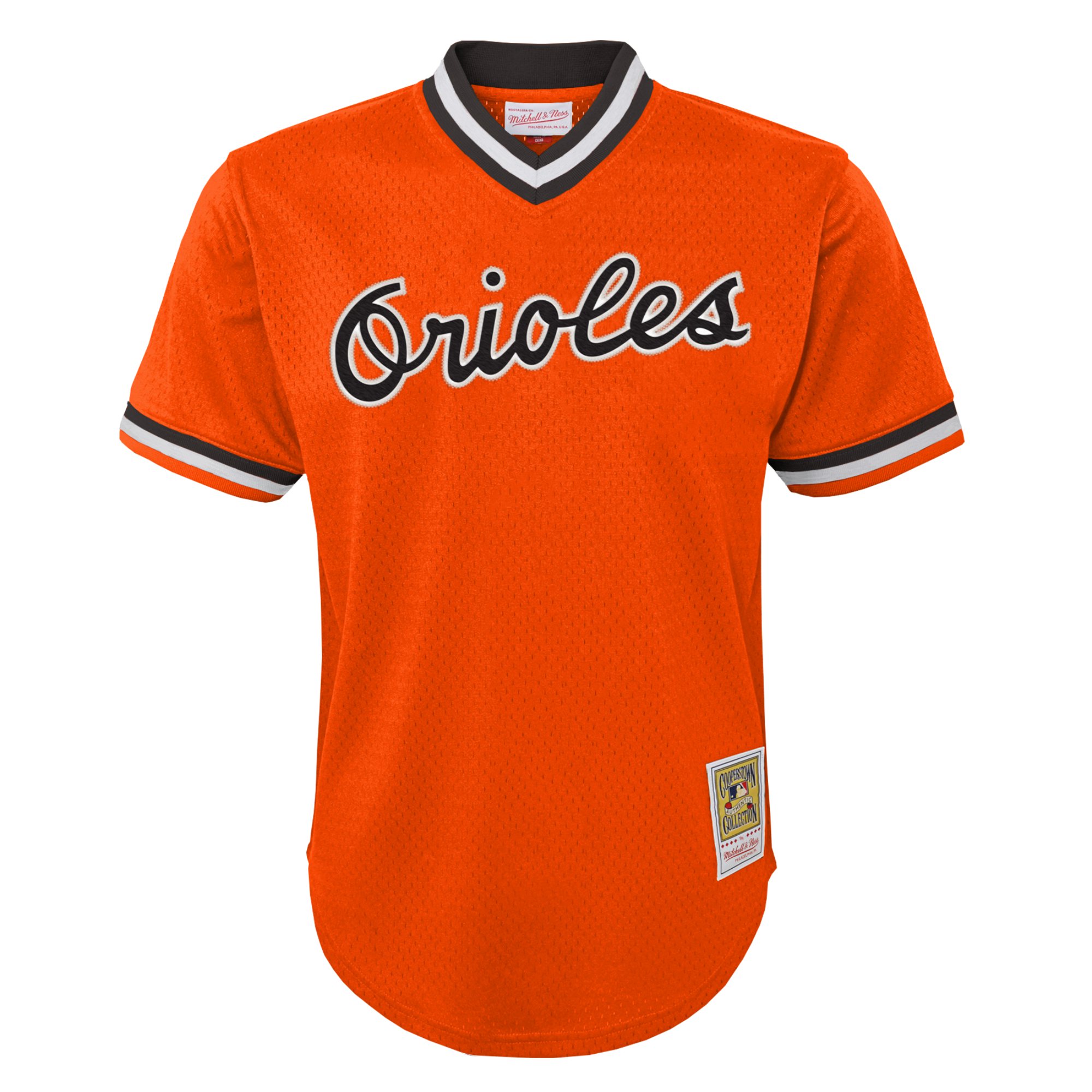 Alternative view of Cal Ripken Jr. Baltimore Orioles Mitchell & Ness Youth Cooperstown CollectionÃƒâ€šÃ‚Â mesh Batting Practice Jersey - Orange