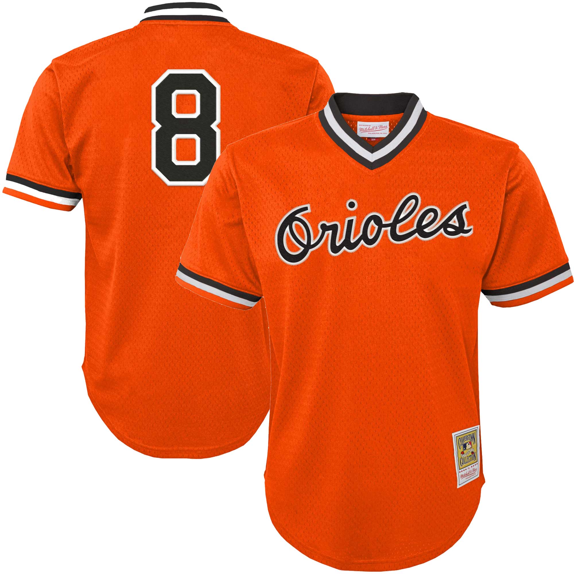 Cal Ripken Jr. Baltimore Orioles Mitchell & Ness Youth Cooperstown CollectionÃƒâ€šÃ‚Â mesh Batting Practice Jersey - Orange