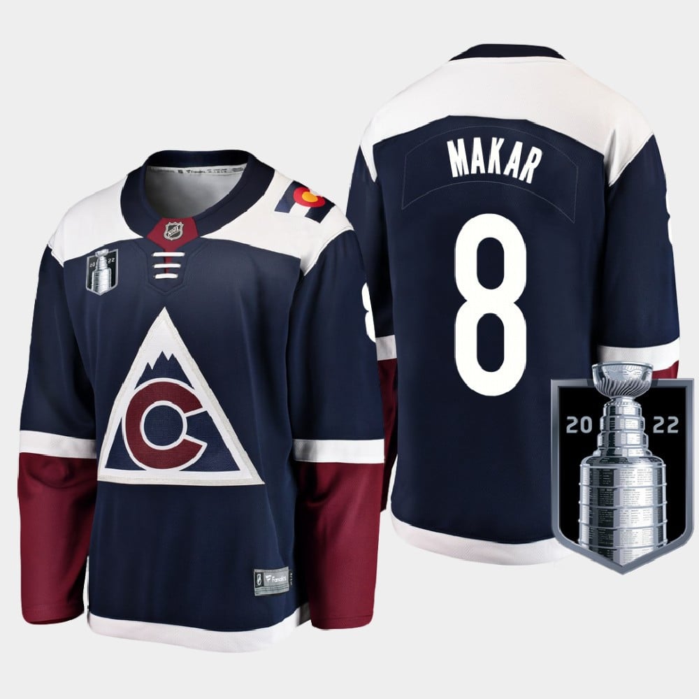 Cale Makar 8 Colorado Avalanche 2022 Stanley Cup Finals Navy Jersey Alternate - JS900 