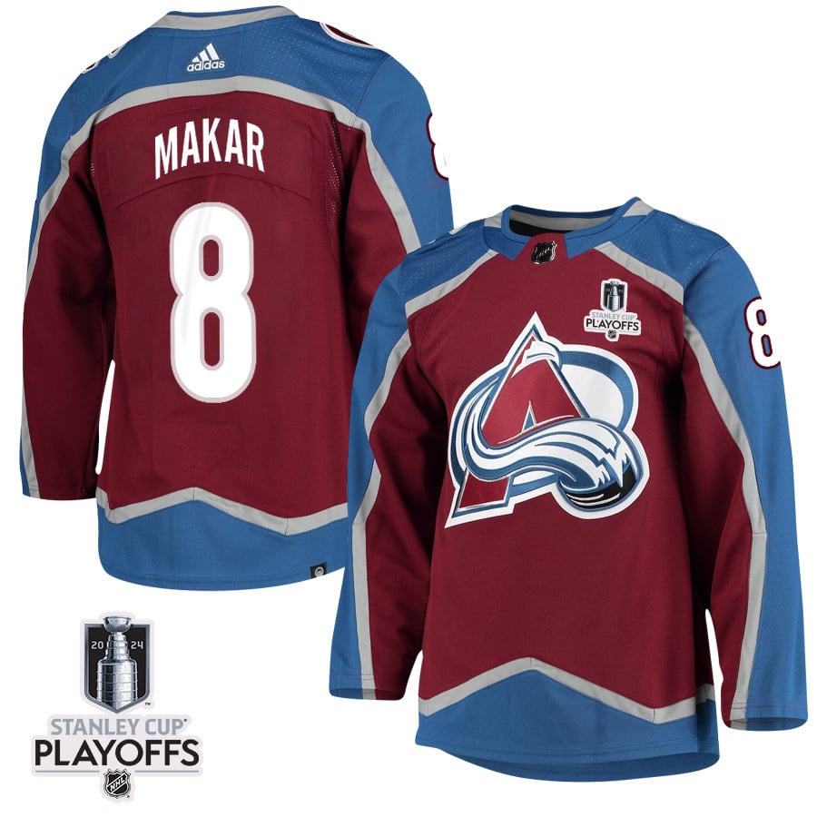 Cale Makar 8 Colorado Avalanche 2024 NHL Playoffs Patch Home Jersey - Men - JS650 