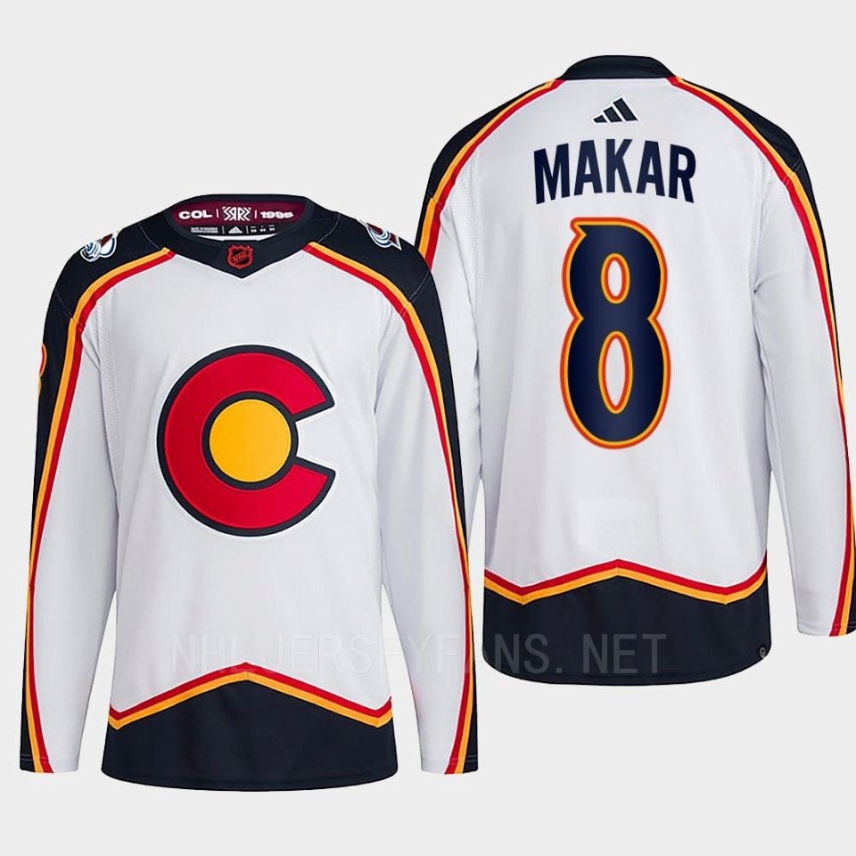 Cale Makar 8 Reverse Retro 2.0 2022 Colorado Avalanche White Jersey Primegreen - JS900 