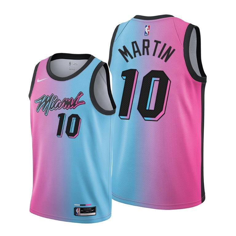 Caleb Martin 10 Miami Heat City Edition Blue Pink Jersey - Men Jersey - JS462 