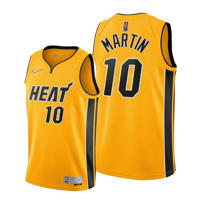 Caleb Martin 10 Miami Heat Earned Edition Gold Jersey - Men Jersey - JS394 