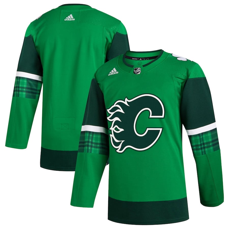 Calgary Flames 2023 St. Patrick's Day Primegreen Men Jersey - Kelly Green - JS643 
