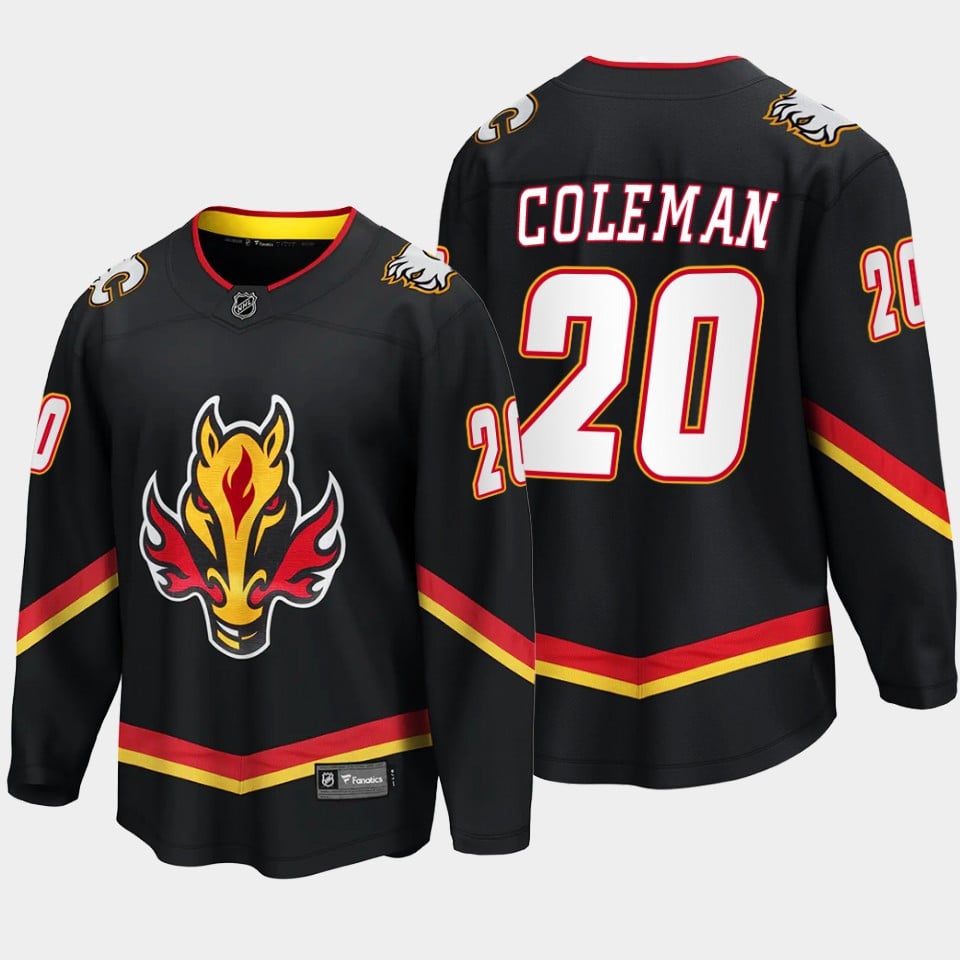 Calgary Flames Blake Coleman 20 Alternate Black Jersey Breakaway Player - JS566 